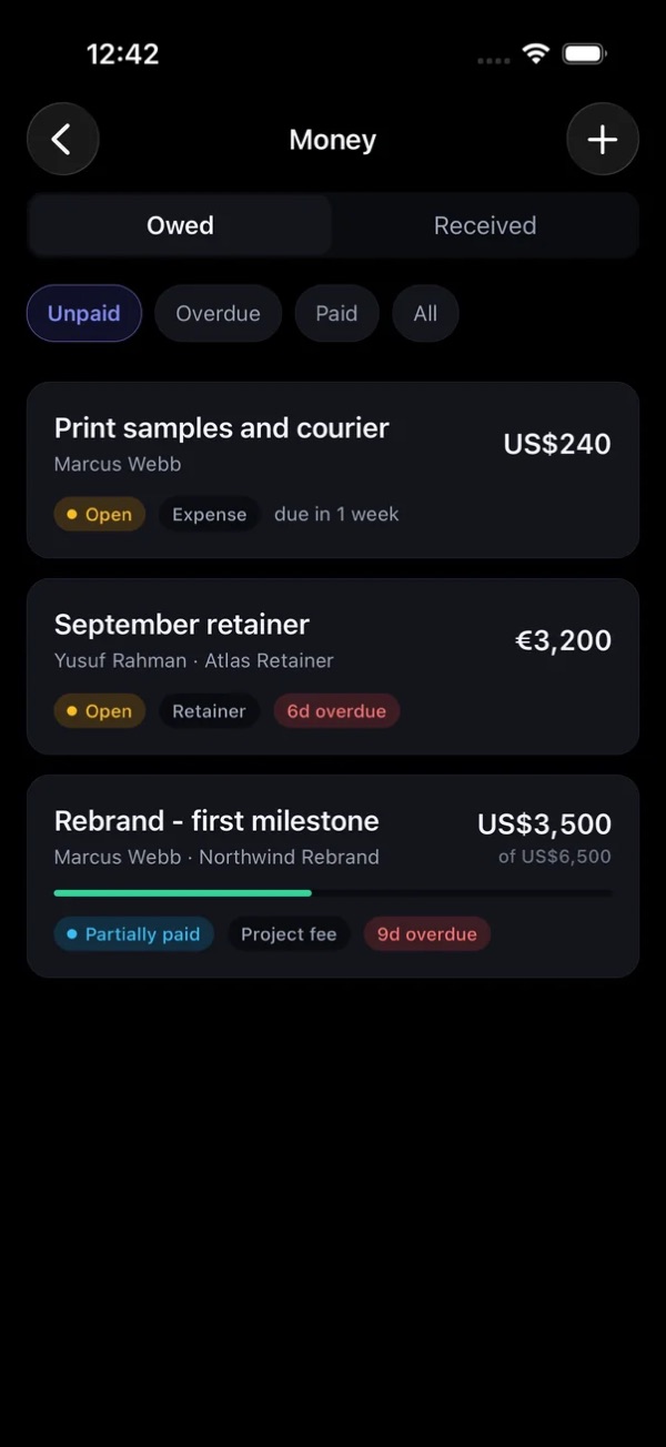Money, on mobile